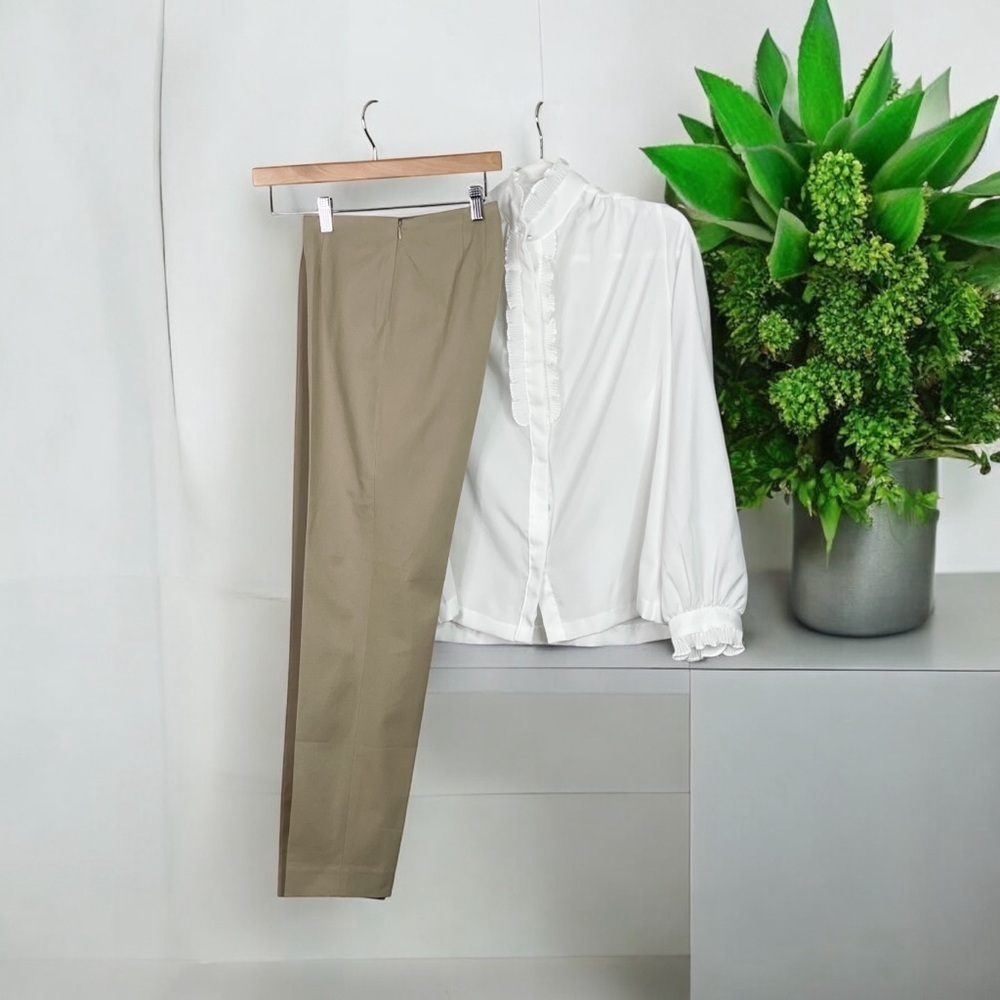 Theory Belinda 2 Bistrech Warm Khaki Pants Warm Khaki 8 - Picture 5 of 10